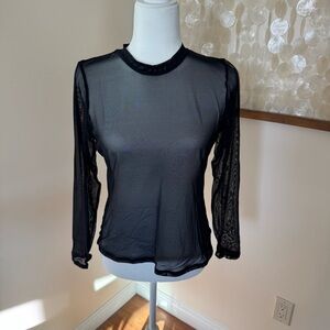 Blackmilk Sheer Mesh Mockneck Top